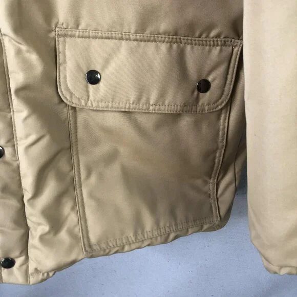 Vintage JCPenney Parka Jacket Mens MT Beige Insulated Hooded Winter 70s
